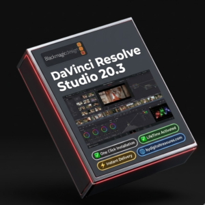 DaVinci Resolve Studio 203 professional video editing software interface with editing tools color grading and effects workspace