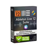 Ableton Live 12 Suite professional music production DAW interface with Session View MIDI editing and effects rack for music creation